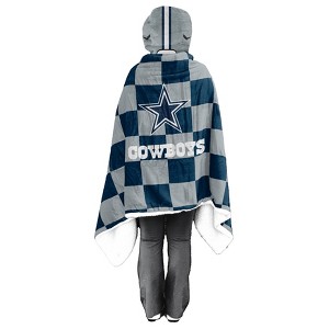 NFL Dallas Cowboys Youth Bloncho Faux Shearling Wearable Blanket - 1 of 2