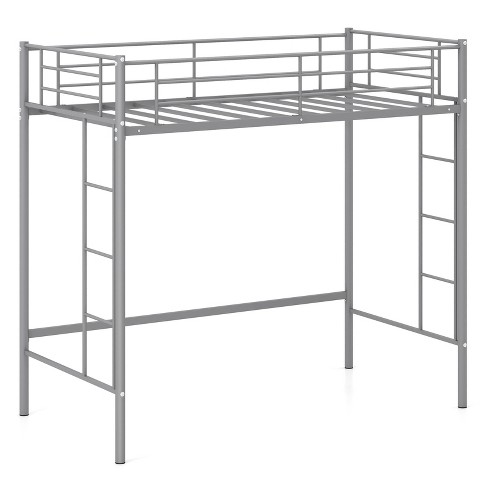 Tangkula Metal Twin Size Loft Bed Heavy Duty Loft Bed Frame With Safety ...