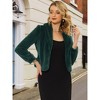 INSPIRE CHIC Women's Cropped Lapel Long Sleeve Fluffy Faux Fur Jackets - 2 of 4
