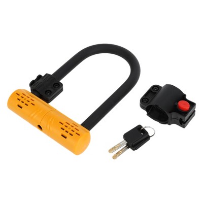 Unique Bargains Bicycle Lock Durable Anti-Theft Bicycle Padlock Cable Lock Orange 1 Set