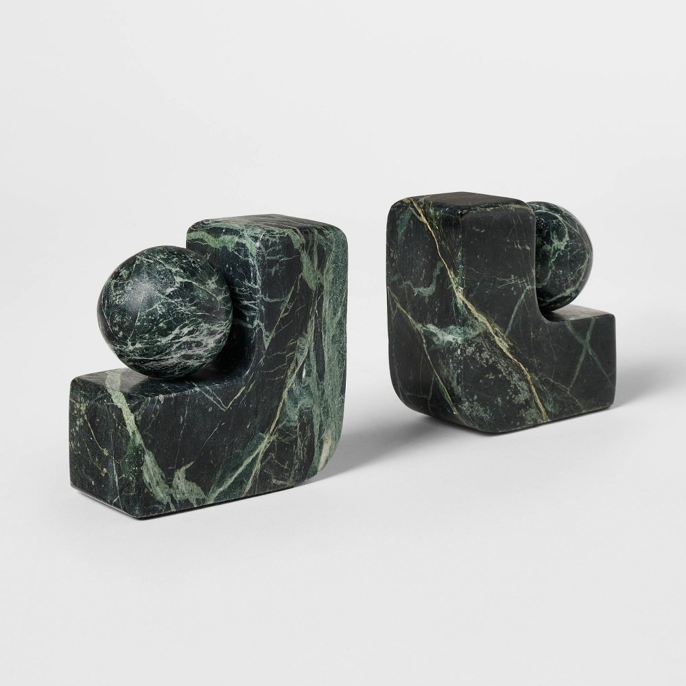 Set of 2 Marble Bookends Green - Threshold™ designed with Studio McGee