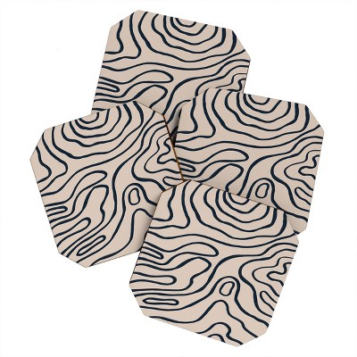 4pk Alisa Galitsyna Topographic Map Coasters - society6