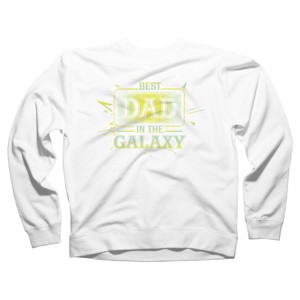 Adult Design By Humans Best Dad In Galaxy Badge By AmusingDesignCo Sweatshirt - 1 of 2