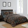 Sweet Jojo Designs Girl Full/Queen Comforter Bedding Set Boho Floral Wildflower Black Orange Green Blue 3pc - image 2 of 4