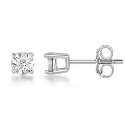 thumbnail image 2 of 1/2 Carat Natural Diamond Stud Earrings In Solid 14K Gold - Screw Backs 2 of 4