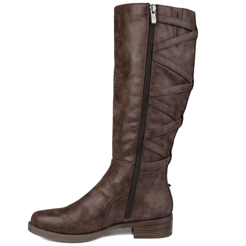 Journee Collection Womens Carly Stacked Heel Riding Boots, 3 of 11