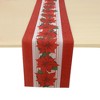 Unique Bargains Christmas Table Runner Christmas Large Flower Polyester Red White Green 71x14 Inch 1 Pc - 4 of 4