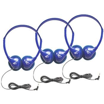 HamiltonBuhl® Kids On-Ear Blue Stereo Headphone, Pack of 3