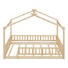 CAVINAS Twin/Full Size House Bed Frame with High Fence,Modern Floor Bed for Kids Room,Bedroom - 3 of 4