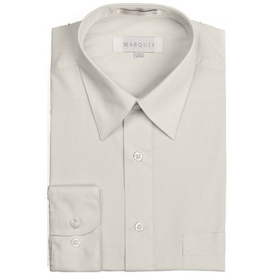 Classic Regular Fit Long Sleeve Point Collar Dress Shirt