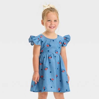 Image of Toddler Girls' Disney Minnie Mouse Empire Waist Dress - Light Blue 18M