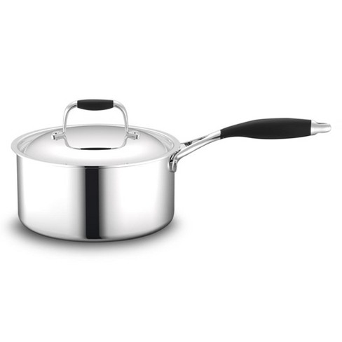 3-quart Covered Stainless Steel Saucepan