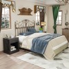 Costway Nightstand with Drawer and Shelf Rustic Wooden Bedside Table Bedroom Brown / Natural / Black - 4 of 4