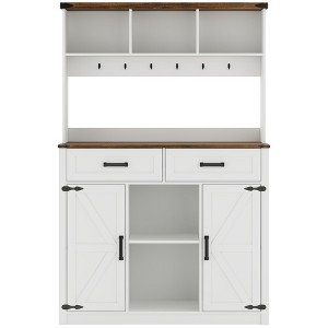 Fredees Sideboard Buffet Cabinet with Storage, LED Coffee Bar with 3-Color Lights & Charging Station for Kitchen, Dining & Living Room - 1 of 4