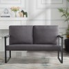 Vynxaria Blue/Dark Gray/ Yellow Accent Chair for One + Double, Metal Armrests & Foam Padding, Ideal for Living, Bedroom, Study Areas - 2 of 4