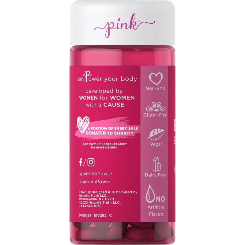 Pink Vitamins Biotin Beautiful Gummies - Natural Fruit - 60ct, 4 of 5