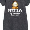 - Garfield - Hello Go Home Now Graphic Short Sleeve Fleece Dress - 2 of 3