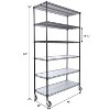Kumasinova 82/84"H 6 Tier Wire Shelving Unit,6000LBS Height Adjustable Garage Storage Shelves,Heavy Duty Storage Rack with Wheels & Shelf Linerss - 2 of 4