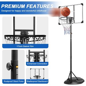Portable Basketball Hoop System Stand With 32 Inch Backboard And Wheels 7.5ft - 9.2ft Adjustable Height - 1 of 4