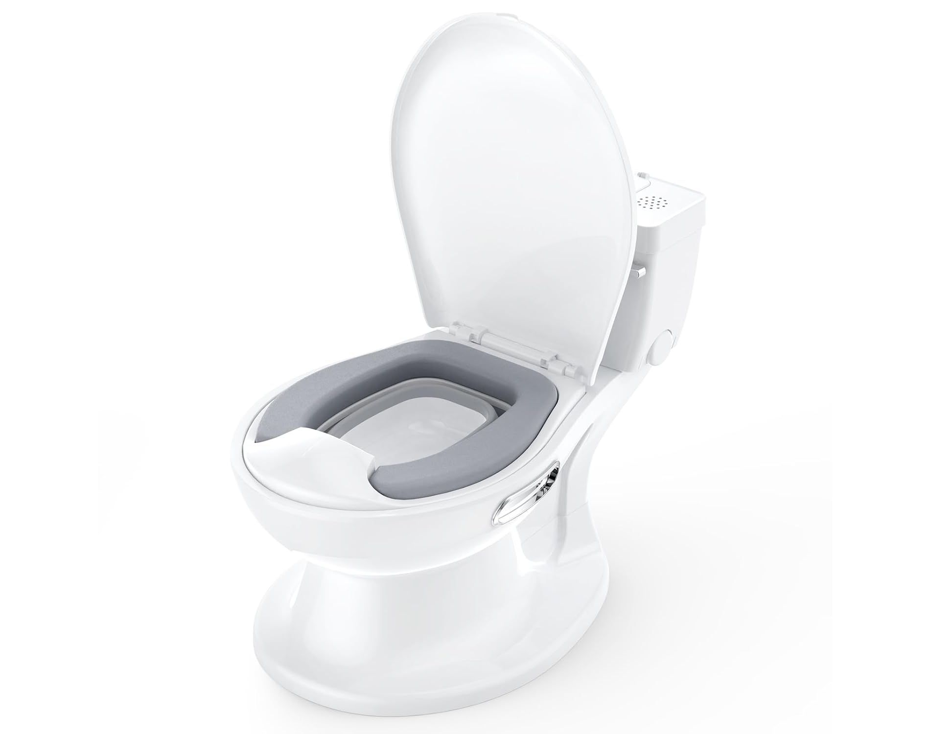 Toddler Potty Training Toilet with Soft Seat, Removable Pot & Splash Guard Non-Slip Base Easy Clean