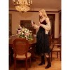 Women's Tulle Fairy Midi Skirt - A-Line Tiered Long Skirt with High Elastic Waist Black - 2 of 4