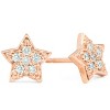 Pompeii3 14K Rose Gold Diamond Pave Petite Star Studs Dainty High Polished 6.5MM - image 2 of 4