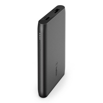 Belkin 5000mAh/12W 2-port Power Bank with 6" USB-C to USB-A cable - Black