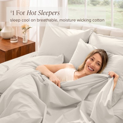 Twin XL French Beige Organic Cotton Percale Sheet Set
