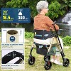 Lycvki Lightweight Foldable Rollator Walkers with Adjustable Handles and Seat Height for Seniors All-Terrain 8" Big Roller Wheels - 4 of 4