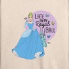 Women's - Disney Princess - Late For My Ball Lightweight French Terry Wide Neck Long Sleeve Shirt - 2 of 4