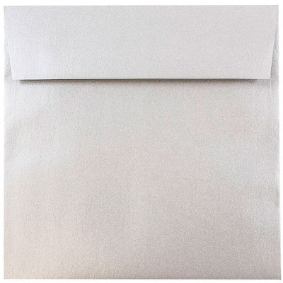JAM Paper 6.5 x 6.5 Square Metallic Invitation Envelopes Stardream Silver GCST509I