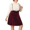 Agnes Orinda Women's Plus Size Velvet High-Rise Star Versatile Flared Skater Skirt - 2 of 4