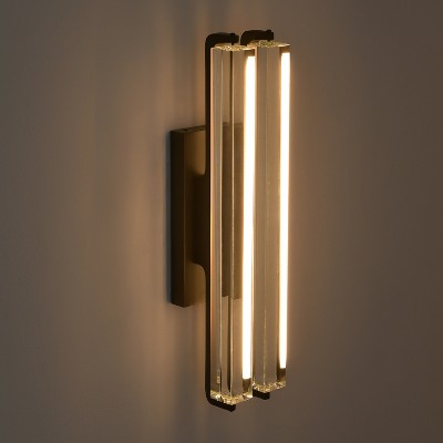 CityFurn Modern LED Wall Sconce with Crystal Glass
