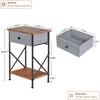 VECELO Modern X-Design Nightstand, End/Side Table with Fabric Drawer & Open Storage Shelves for Bedroom or Living Room, Brown - 2 of 4