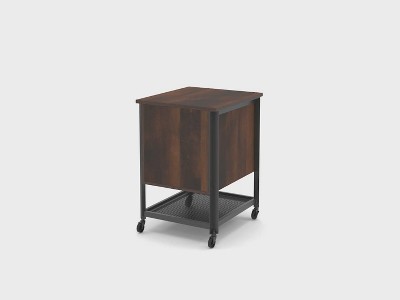 Barrel Oak 2-Drawer Mobile File Pedestal with Metal Frame
