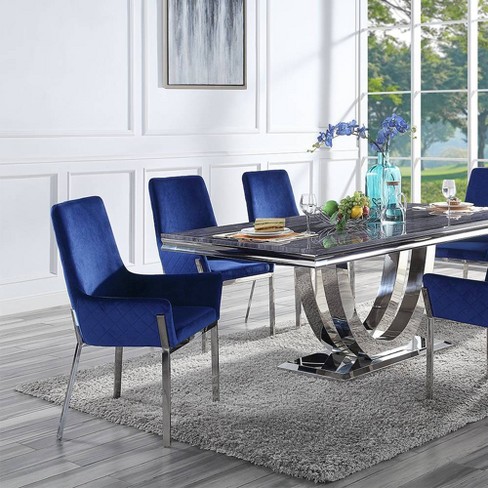 Dining room table with best sale velvet chairs