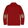 Hope & Henry Boys' Organic Long Sleeve Shawl Collar Herringbone Cable Sweater with Elbow Patches, Kids - 3 of 4