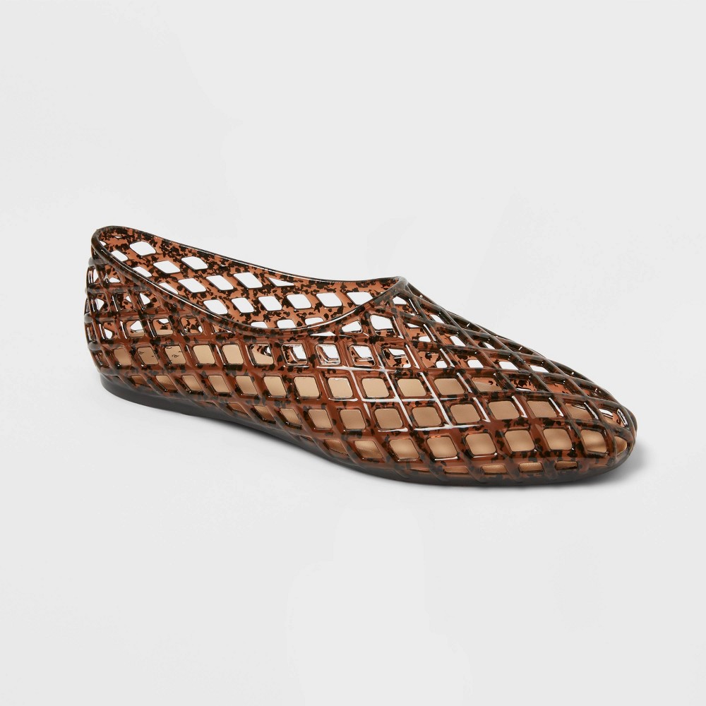 Women's Yuri Jelly Flats - A New Day™ Brown 8