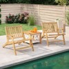 Tangkula 4PCS Teak Wood Outdoor Reclining Chair w/ Comfortable Backrest & Armrests - 2 of 4
