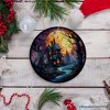 Eerie Abode Amidst Spooky Trees Stained Glass Style Ceramic Ornament, Halloween Themed Christmas Gift and Decor| OrnamentallyYou - 4 of 4