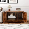 Costway Cat Litter Box Enclosure Furniture with Double Doors Divider Side Entry for Cats Brown/Black/Gray - 2 of 4