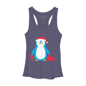 Women's Design By Humans Christmas Penguin By moredesignsplease Racerback Tank Top - 1 of 3