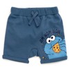 Sesame Street Cookie Monster Baby Pullover Hoodie and French Terry Shorts Newborn to Infant - image 3 of 4