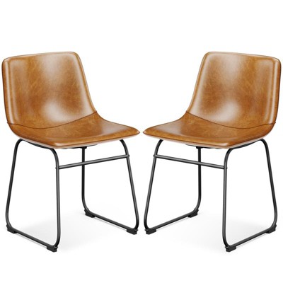 Gikpal Barstools, Counter Height Bar Stools with Back, Modern PU Leather Armless Chairs with Footrest and Metal Legs, for Kitchen Living Room Pub
