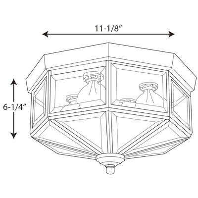 Richmond Hill Polished Brass Beveled Glass 4-Light Flush Mount