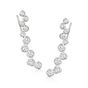 Ross-Simons 1.70 ct. t.w. Bezel-Set CZ Ear Climbers in Sterling Silver - 1 of 4