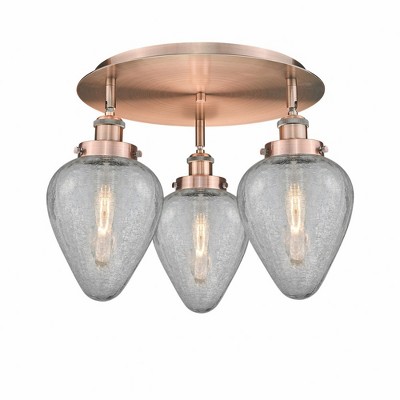 Geneseo - 3 Light Flush Mount In Industrial Style-9.5 Inches Tall and 17.75 Inches Wide