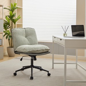 Oversize Seat Cirss Cross Chair, 360° Swivel Home Office Chair with Universal Wheels, Height-Adjustable Computer Chair 4L - ModernLuxe - 1 of 4