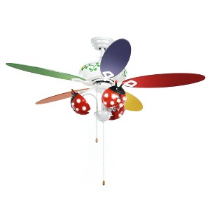 Costway 52'' Ceiling Fan with Light Kids Fan Light w/Pull Chain Control Beetle Multicolor - 1 of 4