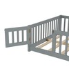 Aortzio Full Size Floor Bed with Hight Guardrails & Door,No Mattress - 3 of 4